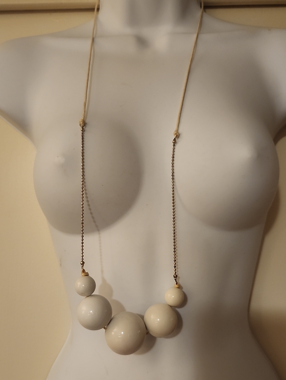 Pilgrim Beaded Statement Necklace in Cream